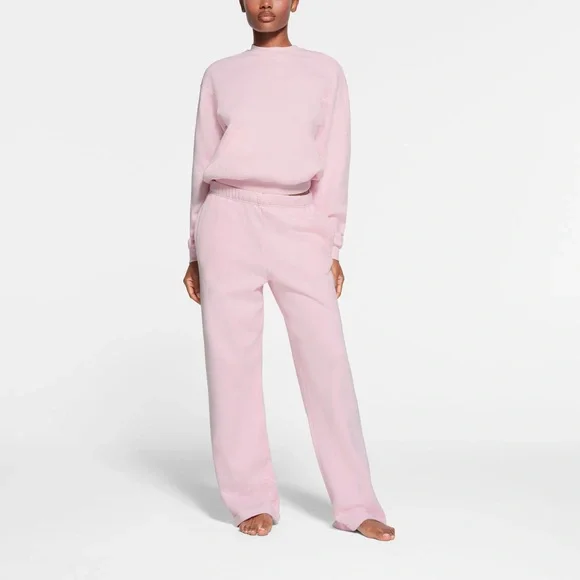 新品 SKIMS 　COTTON FLEECE ピンク S スウェット SKIMS Pink Cotton Fleece Classic Crewneck Sweatshirt SKIMS